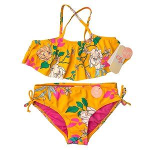 KIDS GIRLS Pink Hawaiian Floral Bikini Swim Set – Girls Size 6X